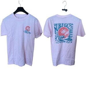 NWOT SURF MINISTRY Men S Pink Surf Graphic Tee with Palm Wave Print